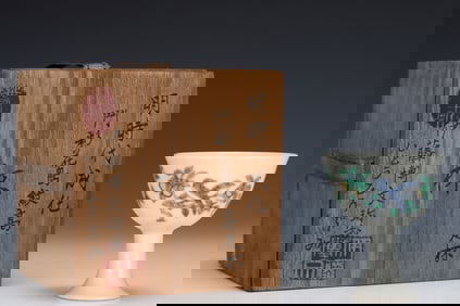 An Exquisite Doucai Flower and Bird Pattern Stem Cup