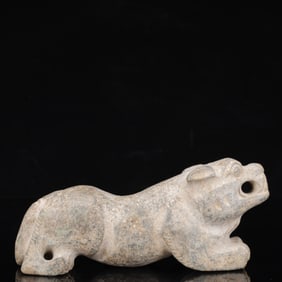 An Archaic Hongshan Culture Greenish Jade Animal Ornament