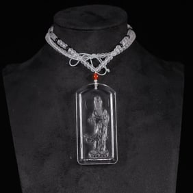 An Exquisite Crystal Statue of Avalokitesvara Pendant