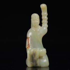 An Exquisite Green Jade Figure Ornament