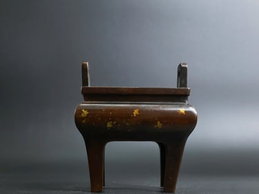 An Exquisite Gilt Bronze Double-Ears and Four-legs Censer