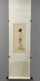 A Chinese Vertical Scroll Ink Painting of Figure on Paper
