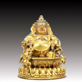 A Solemn Gilt Bronze Statue of Mammon