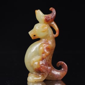 An Exquisite Gaogu Jade Auspicious Beast Ornament