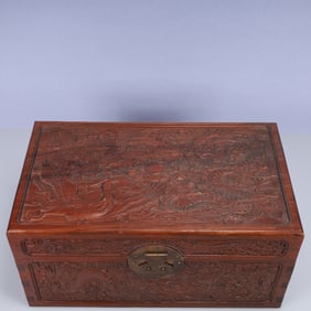 A Huge huali wood Dragon and Phoenix Pattern Box