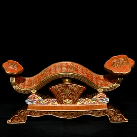 A Precious Red Lacquer Gilt Auspicious Cloud Pattern Ruyi