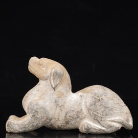 An Archaic Hongshan Culture Greenish Jade Animal Ornament