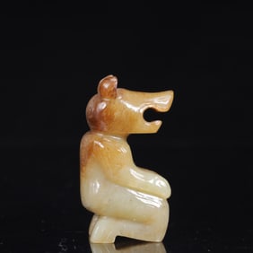 An Exquisite White Jade Auspicious Beast Ornament