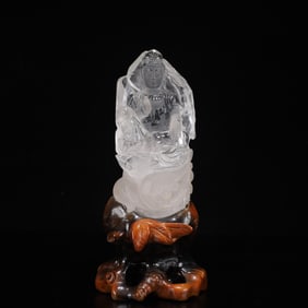 An Exquisite Crystal Statue of Avalokitesvara