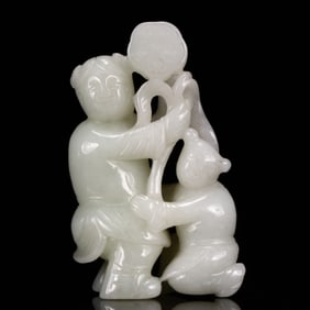 An Exquisite White Jade Figure Ornament