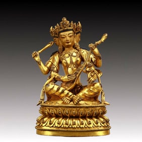 A Solemn Gilt Bronze Statue of Gadgadasvara