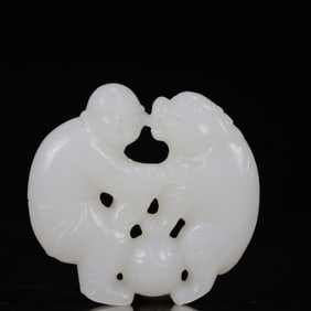 An Exquisite White Jade Figure Pendant