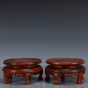 A Pair of Exquisite Boxwood Base
