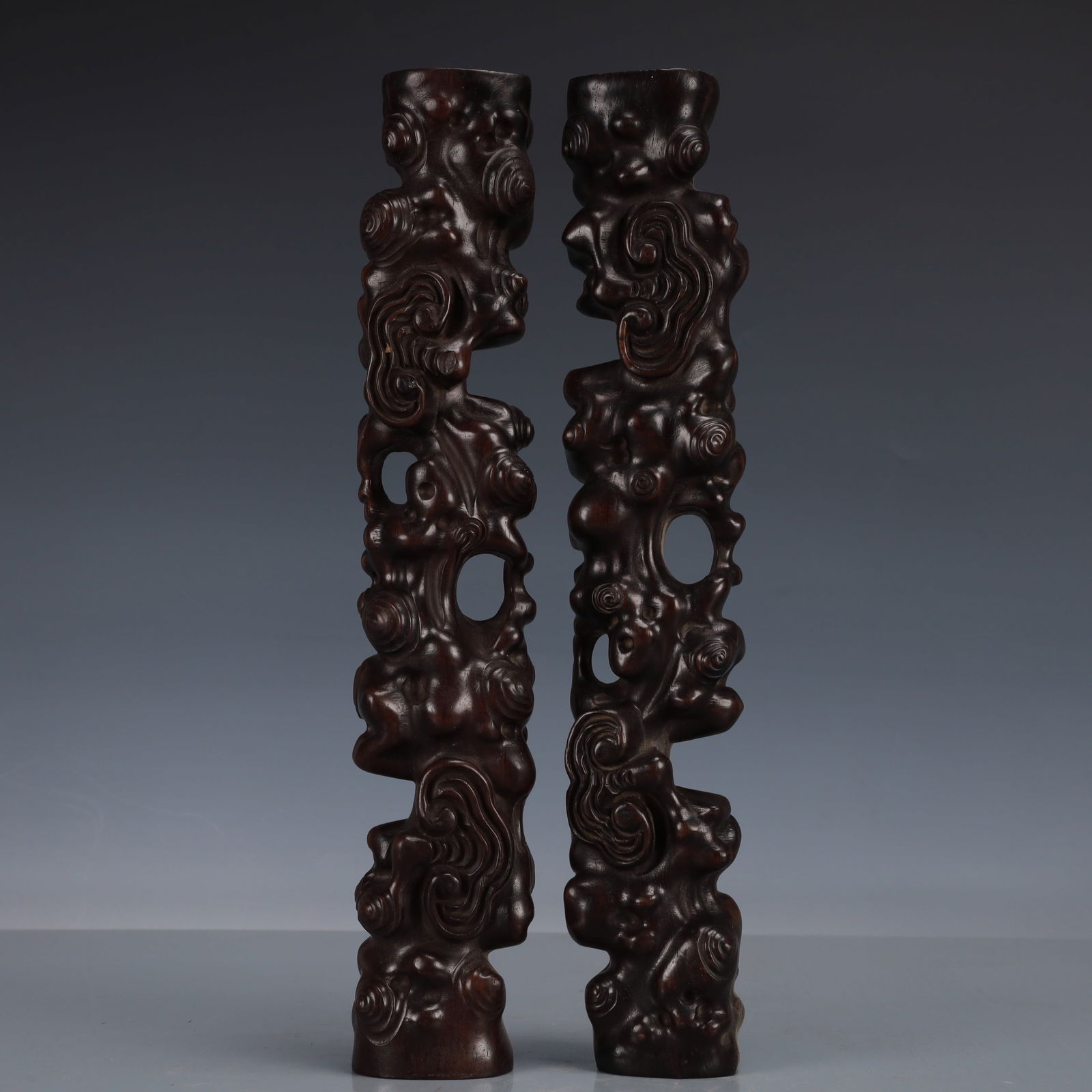 A Pair of Rare Zitanwood Paper Weight: A Pair of Rare Zitanwood Paper Weight,Qing Dynasty, China,Size:13inx2inx1.2in,Weight:950g 紫檀木镇纸,中国清代