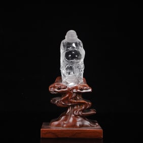 An Exquisite Crystal Statue of Maitreya Buddha