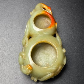 An Exquisite Gaogu YU Gourd-Shaped Brush Washer