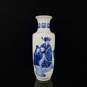 An Exquisite Blue and White Figure Pattern Vase