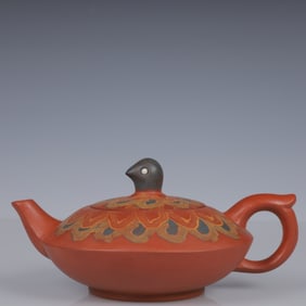 An Exquisite Purple Sands Phoenix Pattern Teapot