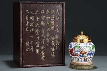 An Exquisite Doucai Lotus and Fish Pattern Jar