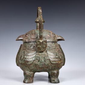 A Rare Bronze Bird Jar