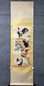 A Chinese Vertical Scroll Ink Painting of Animal on Paper