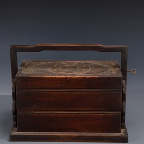 A Rare Zitanwood Fu-Character Pattern Box