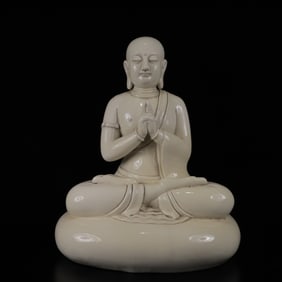 An Exquisite Blance-De-Chine Statue of Kshitigarbha Bodhisattva
