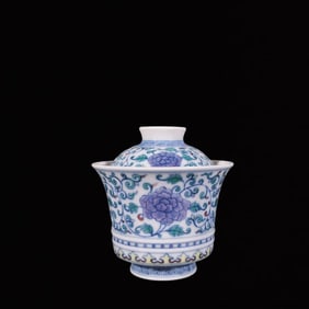A Exquisite Blue and White Doucai Lotus Pattern Bowl