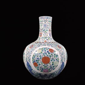 An Exquisite Blue and White Doucai Lotus Pattern Vase