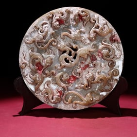 An Exquisite White Jade Chi-Dragon Pattern Pendant