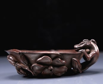 An Exquisite Zitanwood Chi-Dragon Pattern Brush Washer