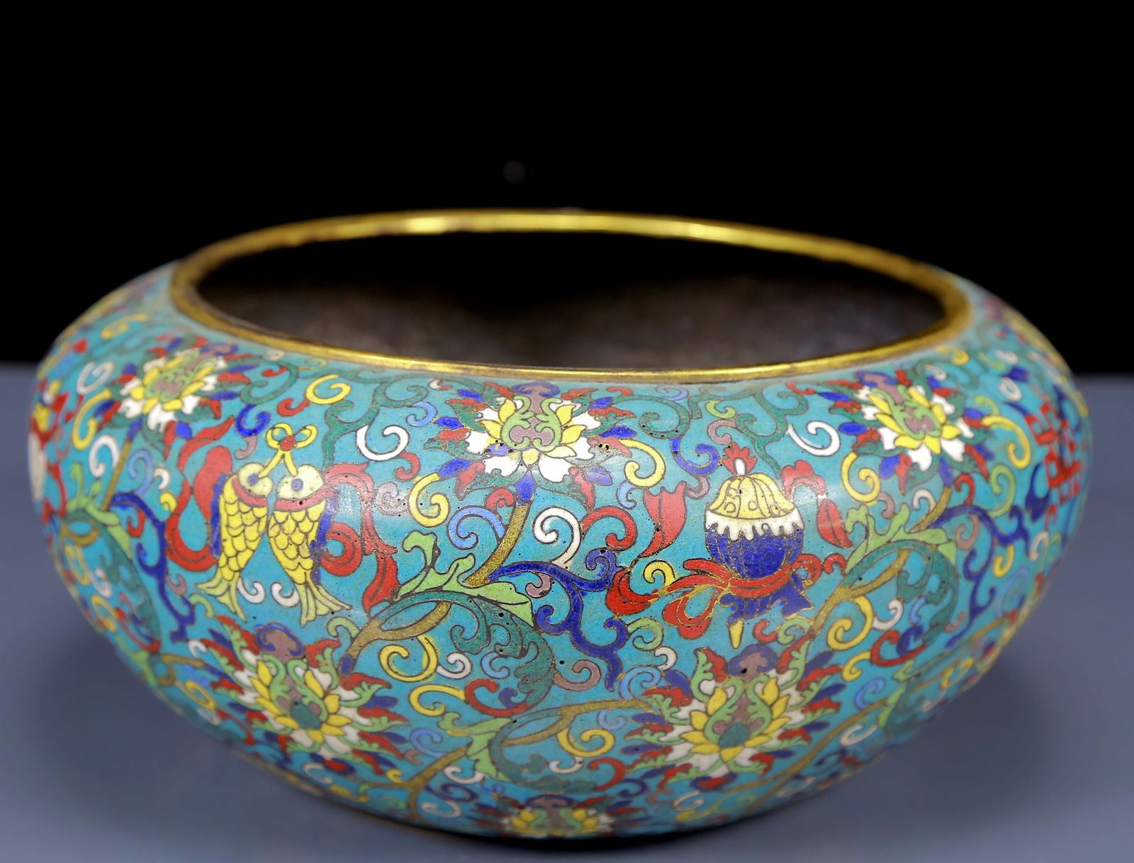 An Exquisite Cloisonne Lotus and Eight Treasures Pattern Jar (1 of 7)