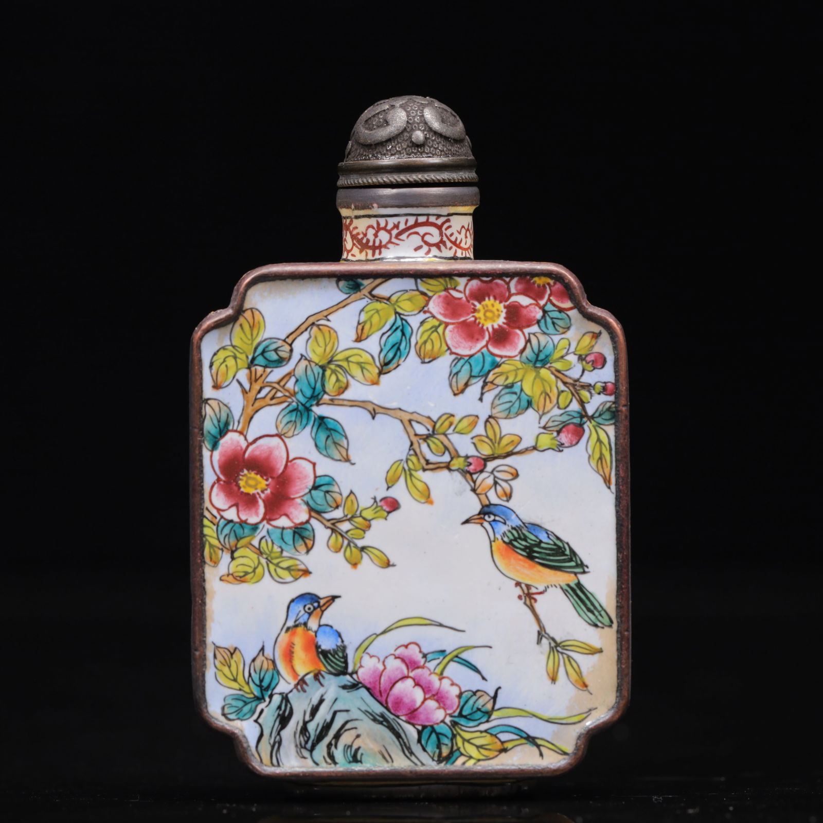 An Exquisite Painted Enamel Flower Pattern Snuff Bottle (1 of 6)