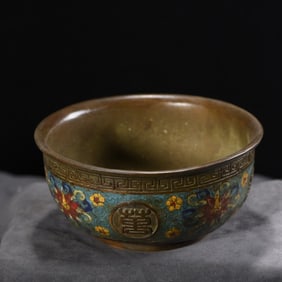 An Exquisite Cloisonne Lotus Pattern Bowl