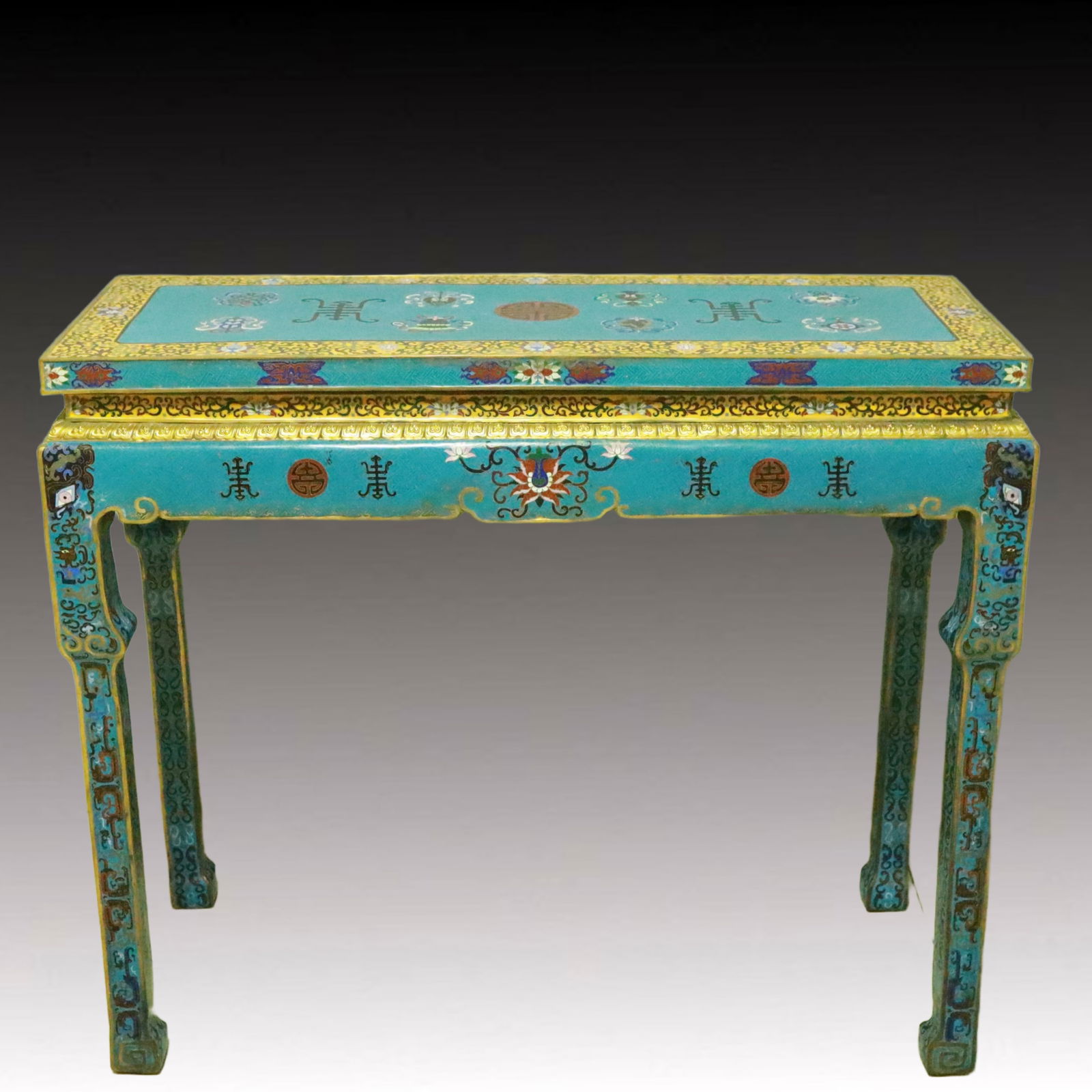 A Huge Cloisonne Eight Treasures,Bats and Peach Pattern Table (1 of 20)
