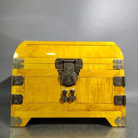 A Rare Golden Nanmu Jewelry Box