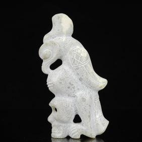 An Archaic Hongshan Culture White Chicken Bones Animal Ornament