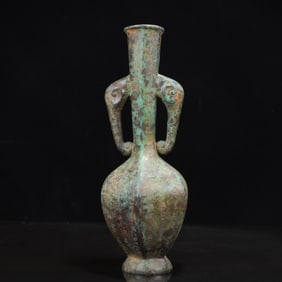 An Archaic Bronze Inscription Elephant-Ears Vase