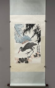A Chinese Vertical Scroll Ink Painting of Animal on Paper