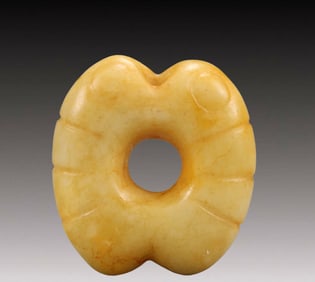 An Archaic Hongshan Culture Yellow Jade Pendant
