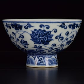 An Exquisite Blue and White Flower Pattern Bowl