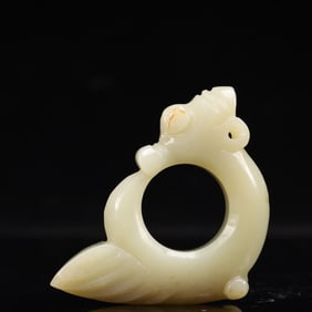 An Archaic Hongshan Culture White Jade Pendant