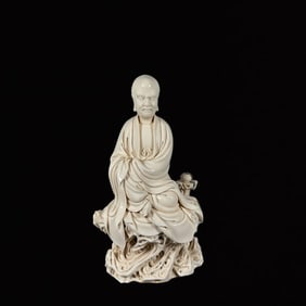 A Huge Blance-De-Chine Statue of Dharma