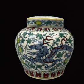 An Exquisite Doucai Dragon Pattern Jar