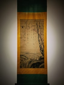 A Chinese Vertical Scroll Ink Painting of Flower and Bird on Paper