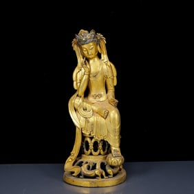 A Huge Gilt Bronze Statue of Avalokitesvara