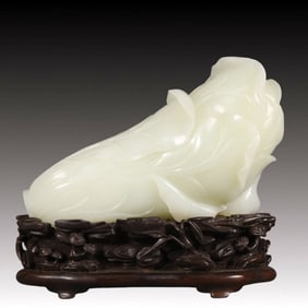 A Precious White Jade Cabbage Ornament