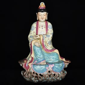 A Huge Famille-Rose Avalokitesvara Ornament