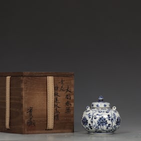 An Exquisite Blue and White Lotus Pattern with Cover Jar