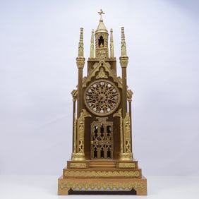 An Exquisite Gilt Bronze Table Clock Ornament